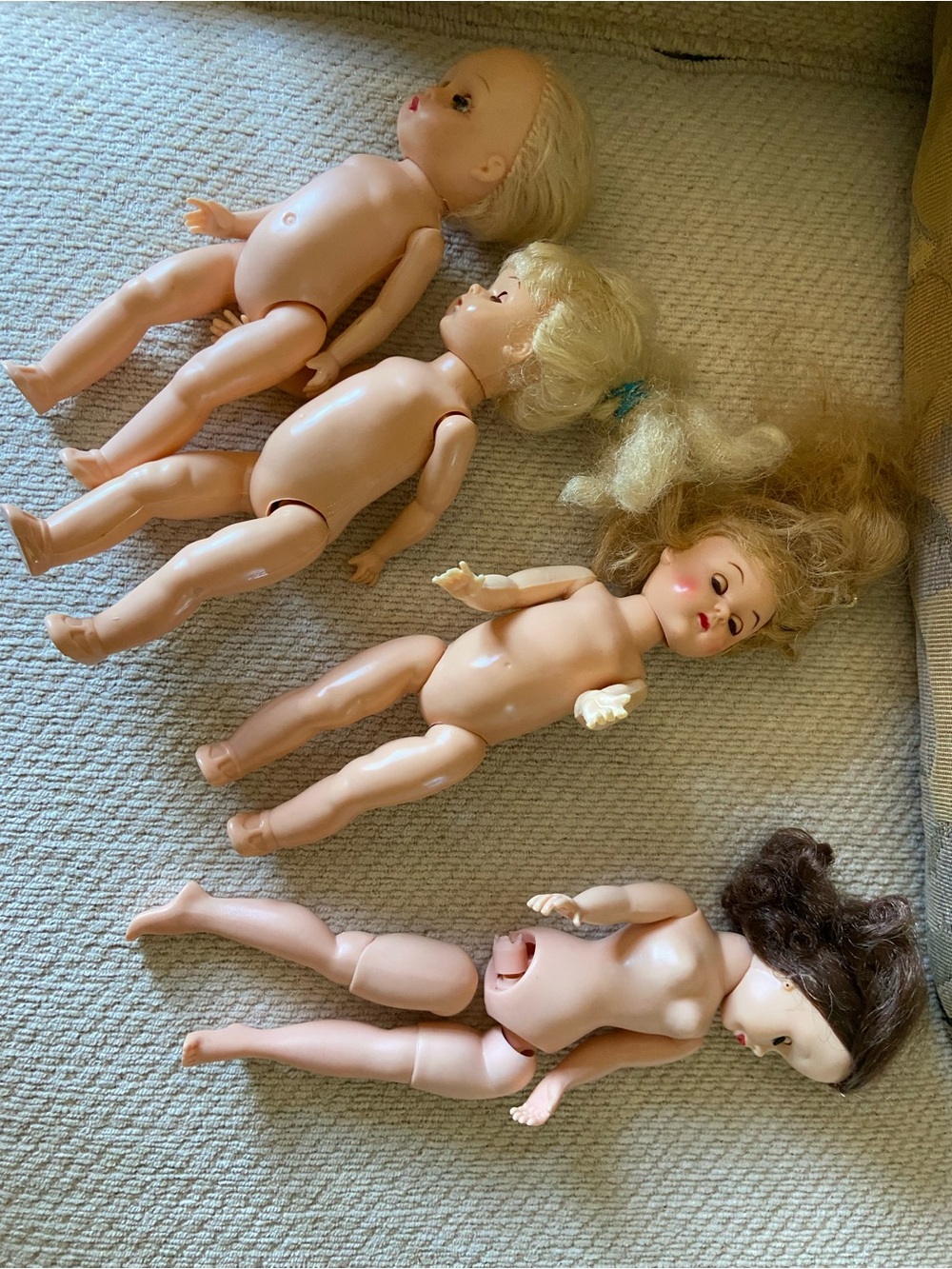 Lot of 4 Vintage Jenny Dolls and Huge lot of clothes 1950s